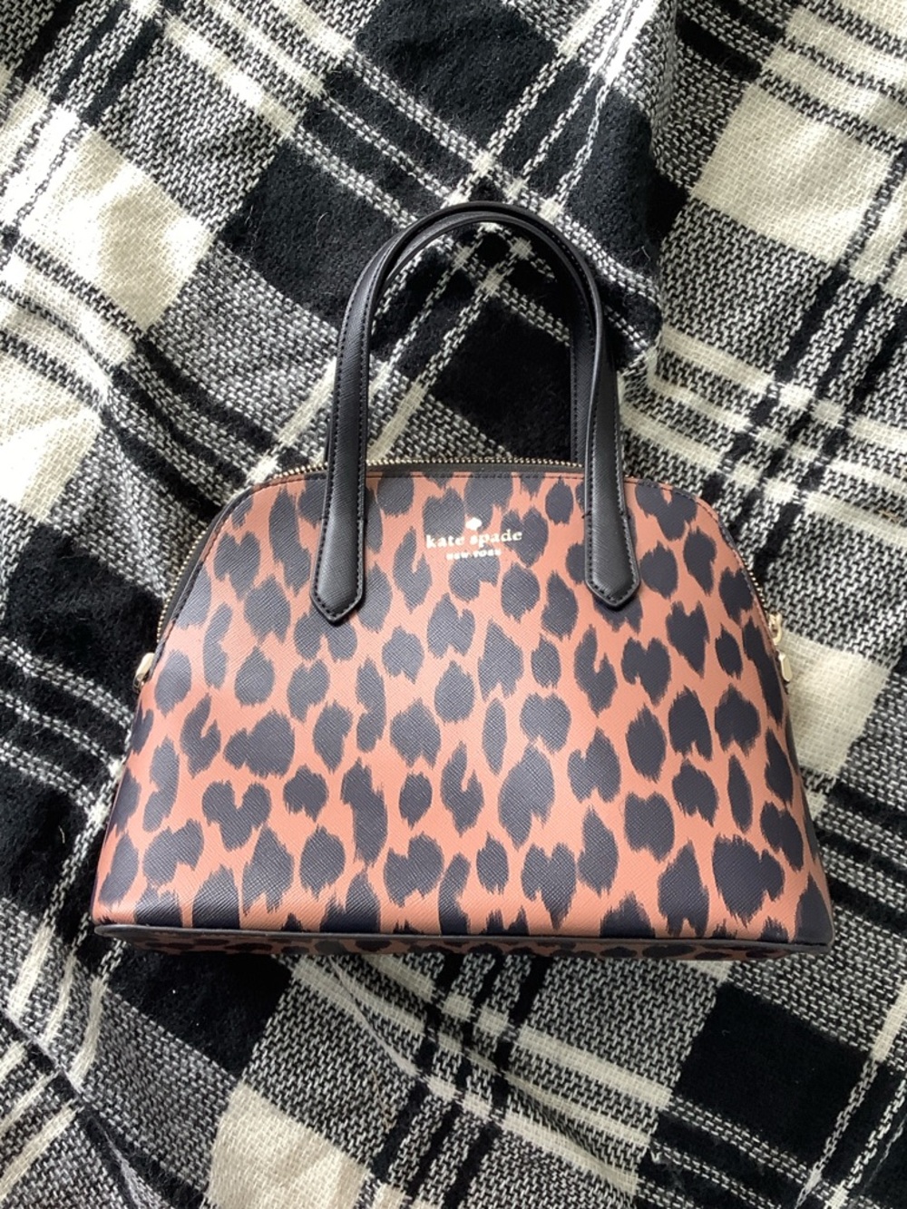 Kate spade leopard print medium dome satchel